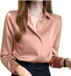 Formal V-neck Solid Color Tops, Chic Solid Color Blouse For Work, Chic Solid Blouse For Work, Solid Collared Blouse For Business Casual, Solid Color Collared Blouse For Business Casual, Elegant Solid Color Shirt For Work, Business Casual Collared Blouse, Solid Button-up Tops For Workwear, Fall Business Blouse For Office