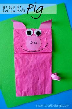 paper bag pig craft for kids to make