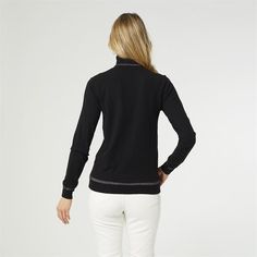 Get ready to sparkle this season with our Cecily Top. This stylish long-sleeve top has a comfortable turtleneck fit, perfect for staying cozy and warm. Finished with a striking lurex trim, this essential piece makes for a timeless wardrobe addition that's sure to be a favorite for seasons to come. Winter Mock Neck Top For Layering, Winter Funnel Neck Mock Top For Layering, Winter Funnel Neck Mock Neck Top, Winter High Neck Sweatshirt For Layering, High Neck Sweatshirt For Winter Layering, High Neck Sweatshirt For Fall Layering, High Neck Sweatshirt For Layering In Fall, Cozy Fit Turtleneck Top With Ribbed Collar, Fall Turtleneck Sweatshirt For Layering