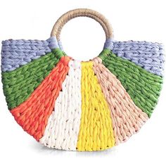 Rattan,Straw Size: 15.74''X 3.93''X 13.58'' (Note: Please Kindly Allow Size Difference And Slight Color Difference) Material:1oo% Handmade Rattan Unique Fashional Semi-Circle Style Design With Color Matching, Let You Be More Attractive&Charming Among People. Big Round Handle, Can Be Hand-Carried. It's A Good&Amazing Partner When Shopping Or Travelling. If The Backpack Feel Some Common. Then This Straw Bag Must Be Very Suitable For You Not Only Has The Characteristics And Fashion But Also Very Ea Cheap Orange Shoulder Bag For Summer, Design With Color, Be More Attractive, Rattan Handbags, Brown Satchel, Straw Beach Bag, Round Handle, Woven Handbags, Black Leather Satchel