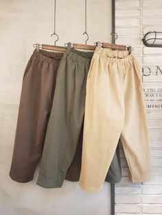 "Slightly Stretching Pigment Biowashing Mid-thick and Mid-rise 98% Cotton 2% Spandex Cropped Relaxed Pants Size: One size, good for US size 4-12 Length 87cm/ 34.2\" Waist width 32cm/ 12.5\" Fabric and Care 98% cotton and 2% spandex biowashing processed Made in S Korea" Quilted Pants, Crochet Waffle Stitch, Relaxed Fit Pants, S Korea, Relax Pants, Womens Trousers, Muslim Women Hijab, Pants Cotton, Womens Pants