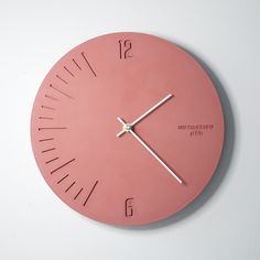 Cement Wall Clock is the perfect way to add effortless style to any indoor setting. Pink Clocks, Wall Watch, Cement Wall, Clock Gift, Unique Clocks, Wall Clock Design, Diy Clock, Clock Decor, Wall Clock Modern