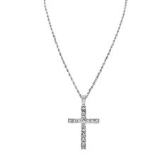 DESCRIPTION: This 14k White Gold Classic Diamond Cross Pendant is a timeless piece, crafted with 1.26 carats of round diamonds in a detailed and elegant design. The polished white gold accentuates the sparkle of the diamonds, creating a piece of jewelry that is both beautiful and timeless. Please note: The chain pictured is sold seperately. DETAILS: Item Code 325bbb Diamond Carat Weight 1.26 ctw Diamond Clarity SI2-SI3 Diamond Color G-H Metal Color Based on Gold Color Selection Metal Type Gold Length 40 mm Item Weight 3.6 grams Width 22 mm Diamond Cross Pendants, Diamond Cross, The Chain, Diamond Carat, Diamond Color, Diamond Clarity, Metal Color, Cross Pendant, Timeless Pieces