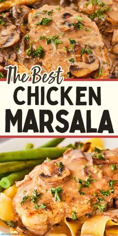 the best chicken marsala with mushrooms and asparagus is an easy dinner that's ready in under 30 minutes