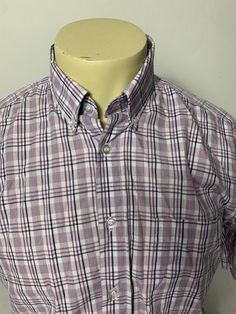 Dunnes Regular Fit Shirt Size Medium Color: white, navy and purple Material: cotton Thinner material bag 19v JN Casual Long Sleeve Purple Shirt, Casual Purple Long Sleeve Shirt, Casual Long Sleeve Lavender Shirt, Lavender Cotton Shirt For Summer, Casual Purple Short Sleeve Shirt, Lavender Cotton Summer Shirt, Classic Purple Cotton Tops, Lavender Cotton Button-up Shirt, Classic Purple Summer Shirt