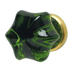 Forest green glass knob is colorfully elegant. It has a 1 in. diameter and a brass edging. Green Drawer Pulls, Bathroom Cabinet Knobs, Contemporary Mid Century Modern, Unique Cabinets, Vintage Knobs, Dresser Handles, Kitchen Cabinet Knobs, Glass Knobs, Cute Home Decor