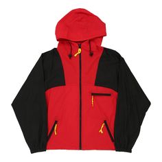 Vintage red Marlboro Jacket - mens x-large Red Nylon Hooded Track Jacket, Red Hooded Nylon Windbreaker, Red Nylon Hooded Jacket For Fall, Urban Style Red Track Jacket For Streetwear, Red Nylon Streetwear Windbreaker, Red Nylon Windbreaker For Streetwear, Red Nylon Track Jacket For Streetwear, Casual Red Sport Coat For Streetwear, Red Nylon Track Jacket For Outdoor