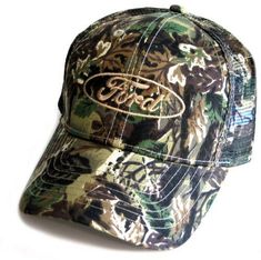 All hats offered by Auto Gear Direct are bagged and boxed for shipment!  This is an authentic Ford product and comes with an attached Ford tag. Ford Oval Camo Hat featuring cotton/polyester camo material with an embroidered tonal Ford Oval emblem on the crown. The back portion of the cap is camo mesh with an adjustable Velcro closure. Great looking camouflage hat! Licensed by Ford. Camouflage Hat, Automotive Apparel, Camo Hat, Mens Hat, Camo Hats, Mesh Hat, Head Accessories, Cool Hats, Workout Accessories