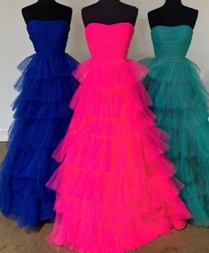 A-line Tulle Evening Dress With Ruffles, Tulle A-line Evening Dress With Ruffles, Tulle Dress For Debutante Ball With Full Skirt, Tiered Evening Dress With Ruffled Skirt, Pink Ruffled Gown For Cocktail, Prom Dresses With Ruffles And Tiered Skirt, A-line Evening Dress With Ruffles For Prom Season, A-line Evening Dress With Ruffles For Gala, A-line Evening Dress With Ruffles For Prom