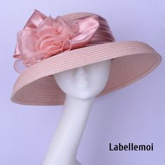 NEW EXCLUSIVE DESIGN Hat body is made of paper straw braid with crown band of satin& handmade organza flowers Brim width is 11cm,not too big also not too small,just right size for many outfit Head size: 57cm also with satin ribbon to adjust it to be smaller The color is light pink,it is very special color but it always looks good to match with many other colors Ideal for wedding/party/races/church It is handmade product and every hat is well inspected before shipment,no return accepted.But pleas Pink Straw Hat For Kentucky Derby And Beach, Pink Straw Hat For Kentucky Derby Beach Outing, Pink Straw Hat For Beach And Kentucky Derby, Elegant Pink Sun Hat For Summer, Elegant Pink Summer Sun Hat, Pink Straw Hat For Summer Parties, Elegant Pink Beach Hat, Pink Summer Party Straw Hat, Elegant Pink Straw Hat For Summer