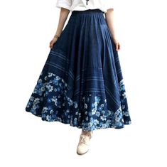 Introducing the 2023 Spring-Summer Collection's Nonconformist Silhouette & Flare Denim Skirt ââ‚?an effortless blend of unconventional trend and contemporary fashion!Why You'll Adore ItThis long skirt is textured to make a statement. Its high-waisted silhouette and rubber closure are made for comfort. while its intricate embroidery and subtle distressed pattern bring an air of vintage charm. No wonder it's the perfect blend of free-spirited chic and vogue style.Distinctive Features Boho Style: E Casual A-line Bottoms For Fall, Cotton A-line Bottoms For Fall, Fitted Cotton Denim Skirt For Summer, Spring Casual Non-stretch Denim Skirt, Casual Non-stretch Denim Skirt For Spring, Non-stretch High Waist Denim Skirt For Summer, Summer Non-stretch Denim Skirt, Non-stretch Denim Skirt For Summer, Non-stretch High Waist Denim Skirt For Spring