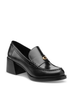 Coach Women's Natalie Loafer Pumps Coach Elegant Formal Loafers, Elegant Coach Loafers For Work, Elegant Coach Loafers For Formal Occasions, Elegant Coach Loafers With Round Toe, Coach Loafers With Leather Sole For Work, Classic Coach Loafers For Work, Classic Coach Loafers For Formal Occasions, Chic Formal Coach Loafers, Coach Round Toe Business Loafers