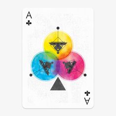 a playing card with the symbols for four of spades and three of clubs on it