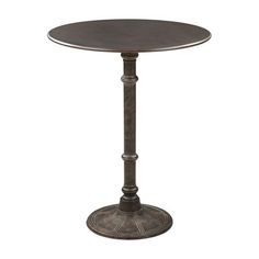 a round table with an iron base