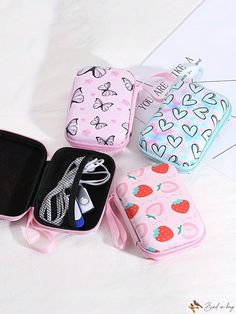 Bird in Bag - Compact Earphone Storage Case: Innovative Anti-Fall Zippered Bag for Mobile Phone Accessories - Ideal for Organizing Earphones, Charging Cables, and More! Portable Pink Pouch Case, Pink Portable Pouch Cases, Portable Pink Case For Daily Use, Pink Portable Case For Daily Use, Pink Portable Cases For Daily Use, Pink Portable Phone Bag For Gift, Portable Multicolor Cases For Storage, Portable Multicolor Cases For Everyday Use, Multicolor Portable Cases For Everyday Use