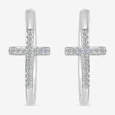 Features: Religious JewelryDiamond Clarity: I2Earring Back: HingedSetting: ProngShape: CrossStone Cut: RoundStone Millimeter Measurement: 1 Mm LengthDiamond Color: H-IMetal Color: WhiteEarring Length: 20.3mmEarring Width: 8.8mmRounded Carat Weight: 1/6 Ct. T.w.Stone Type: 32 Natural DiamondAuthenticity: Natural DiamondBirthstone: April BirthstoneEarrings Style: Hoop EarringsMetal: Sterling SilverCountry of Origin: Imported Earrings Hoop, Religious Jewelry, Buy 1, White Diamond, Diamond White, Jewellery And Watches, Natural Diamonds, Fine Jewelry, Hoop Earrings