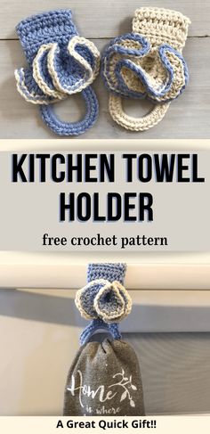 the kitchen towel holder is free crochet pattern and it's easy to make