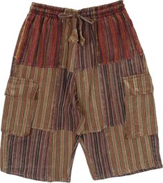 Lightweight and comfortable, these summer striped cotton shorts are an ideal fit for the season.  With a drawstring, it ensures optimum comfort. #tlb #Pocket #Yoga #vacationclothing #beachwrap #Fall #Striped #Men`sShorts #WomenShorts #UnisexShorts Hippie Shorts, Grunge Fits, Bermuda Cargo, Aztec Warrior, Hippie Look, Hippie Style Clothing, Shorts Cotton, Trendy Skirts, Androgynous Fashion