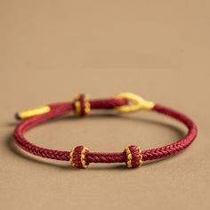 Pure hand-woven red rope bracelet Semi-finished pearl wearable gold accessories DIY couple bracelet Casual Gold Resizable Braided Bracelets, Gold Braided Beaded Bracelets As Gift, Gold Braided Friendship Bracelets As Gift, Gold Braided Bracelet As Gift, Gold Braided Beaded Bracelet For Gift, Gold Braided Bracelets Gift, Gold Braided Bracelet Gift, Gold Braided Bracelet Perfect As A Gift, Casual Gold Bangle Friendship Bracelets