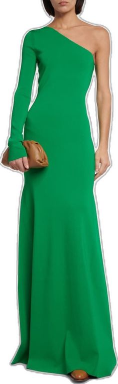 One Shoulder Maxi Dress, Maxi Knit Dress, Maxi Dress Green, Victoria Beckham, One Shoulder, Maxi Dress, Collage, Green, Pins