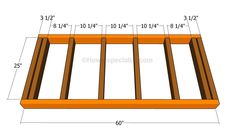 the plans for a wooden bench with four legs and two sides, including one section