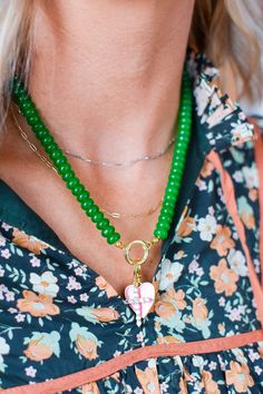 Add a pop of color to your outfit with our Rainbow Necklace Luxe- Emerald Gemstone! This on trend necklace stack features vibrant gemstones, making it a best seller with five stars. Stand out and be the envy of others with this playful and stylish piece. Product Details: 16" lobster claw 2" extender functional toggle for adding charms *charm not included* Luxury Multicolor Emerald Gemstone Necklace, Trendy Crystal Necklace With Beaded Chain, Trend Necklace, Nickel And Suede, Necklace Stack, Bead Necklaces, Rainbow Necklace, Fabric Necklace, Chunky Jewelry