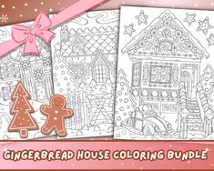 the gingerbread house coloring bundle is shown