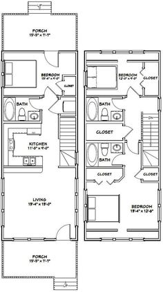 the floor plan for a two story house