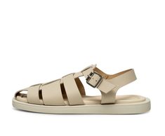 off white flat fisherman sandal side view Off White Sandals, Sandal Design, Times Of The Day, White Leather Sandals, Designer Shoe, Shoe Boutique, Shorts Summer, White Sandals, The Bear