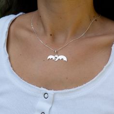 Complete their costumes for Halloween with a Funny Bat Necklace Your family and friends are waiting for your gift. The Halloween necklace is a unique gift for festival, give them special gift on these meaningful days! ✈ Delivery: Standart Free Shipping for USA And Canada 💗 Welcome to 💎 SEYDE JEWELRY 💎 In my store, you will discover a wide range of personalized jewelry pieces, including meticulously crafted necklaces, earrings, bracelets, and rings made from high-quality 925k sterling silver or 14K gold. We take pride in offering a diverse collection that includes Harley Davidson jewelry and minimalist merchandise, catering to various styles and preferences. Additionally, we are delighted to offer custom design services, creating unique jewelry pieces tailored specifically to your prefer Harley Davidson Jewelry, Bat Necklace, Costumes For Halloween, Bracelets And Rings, Bat Halloween, Halloween Necklace, Halloween Charms, Halloween Bat, Necklace Minimalist