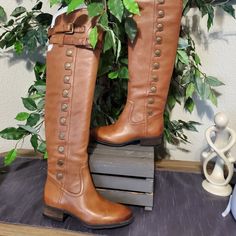 Buttery Soft Leather Sam Edelman Pierce Riding Boot In Whiskey. Buckle Wrap Around The Knee With Antiqued Decorative Buttons Running Up The Shaft. Low-Stacked Heel, Wide Calf (About 16 Inches). Brand New W/O Box, Never Worn. Perfect Condition! 100% Leather Shaft: 22" Heel: 1.25 " Tall Riding Boots, Riding Boot, Decorative Buttons, Wide Calf, Sam Edelman Shoes, Stacked Heel, Brown Boots, Shoes Heels Boots, Sam Edelman