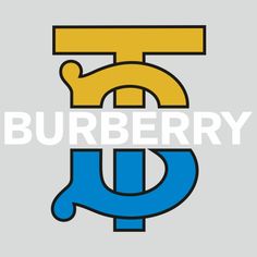 the logo for burberry, which has been changed to be yellow and blue