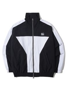 Editor's notesIt is a casual windbreaker jacket with sporty patchwork with basic white color. The jacket silhouette can be styled in many ways using two-way zipper. The washed nylon fabric is durable and less twisting after wash.- Two-way zipper- Elastic cuffs, hem- Logo embroidery- Side pocketsMeasurements(in.)M / L- Length: 26 in. / 27 in.- Shoulder: 22.4 in. / 23.2 in.- Chest: 22.6 in. / 23.4 in.- Sleeve Length: 21.3 in. / 21.7 in.*Model info: Man - Height 6’ 2”, Fitting size: Size L / Woman - Height 5’ 10”, Fitting size: Size MComposition & Care- 100% Nylon- Hand wash in cold water- Avoid tumble dryDesigner- by SEARCH410 White Patchwork Windbreaker For Outdoor, White Patchwork Track Jacket For Fall, Black Nylon Patchwork Outerwear, Black Patchwork Nylon Outerwear, White Patchwork Windbreaker For Streetwear, White Patchwork Track Jacket For Outdoor, White Hooded Track Jacket With Patchwork, Casual White Track Jacket With Patchwork, Sporty White Outerwear With Patchwork