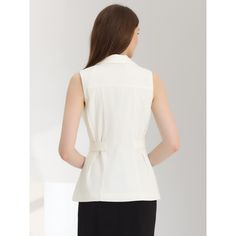 This sleeveless jacket is an essential choice for office outlook. Add some new matching to your new season wardrobe with this vest. Wear it as a chic set with the matching pants or skirts and drape a blazer over your shoulders when the breeze picks up. Suitable for office, work, business casual, daily wear, wedding banquet, costume, etc. Fully Fined, more soft and comfortable. Elegant V-neck Vest For Office Wear, Elegant Vest With Lapel Collar For Work, Fitted Sleeveless Blazer For Office, Versatile Sleeveless Top For Business Casual, Elegant Sleeveless Tops For Business Casual, Classic V-neck Office Vest, Tailored Tops For Workwear, Classic Vest With Lapel Collar For Workwear, Classic Lapel Collar Vest For Workwear