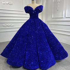 Princess Quince, Ball Gown Sweet 16, Baju Kahwin, Blue Ball Gown, Sequin Ball Gown, Sweet 15 Dresses, Sweet 16 Dress, Boots Shoe