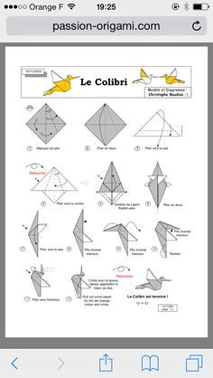 an iphone screen showing how to make origami cranes and other paper crafts with instructions