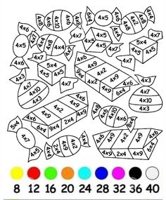 a coloring page with numbers and shapes to color