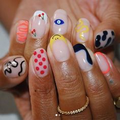 Mix & Match Nails For When You're Not Sure What To Choose Glamour UK Edgy Nails, Aycrlic Short Fruit Nails, Match Nails, Mix Match Nails, Nail Design Glitter, Edgy Nails, Minimal Nails, Dream Nails