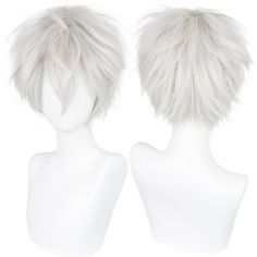 PRICES MAY VARY. ♥♥Real Design of Wig as Same as the Anime Character: All Style of our short white wig men are Designed by Our Professional Cosplayer & Designer. We Have over 10 Years Design Experience & Cooperated with Comic Con. ♥♥Adjustable Cap Size for All Head Circumference: White cosplay wigs are designed with 2 adjustable straps , 2 Hooks & Soft Breathable Material Structure.Adjust white wig Size from Small to Medium to Large.No Worry about Size. ♥♥Easily Styled: Our White Costume Wigs ar Wig For Cosplay, Boy Wig, Hairstyle References, Dream Cosplay, White Wigs, Cosplay Items, Angel Cosplay, Ouji Fashion, Silver Wigs