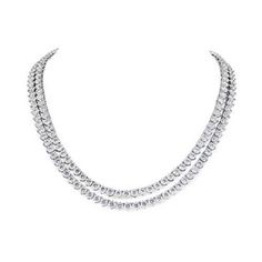 White Gold 14K Double Round Cut 38.00 Carats Diamonds Lady Necklace | HarryChadEnt.com Exquisite Diamond Necklace, Lady Necklace, Diamond Pendants Designs, Natural Earth, Stunning Necklace, Pendant Design, Quality Diamonds, Metal Necklaces, Diamond Stone