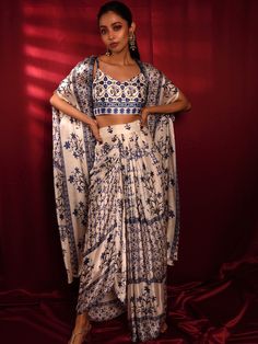 Cape Set, Moroccan Print, Indo Western Dress, Party Wear Indian Dresses, Indian Designer Outfits