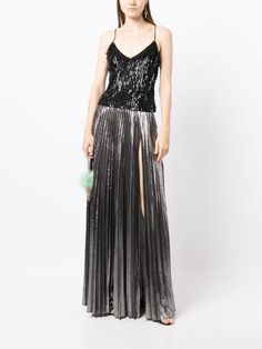 Retrofete Cressida Pleated Maxi Skirt - Farfetch Silver Ombre, Pleated Maxi Skirt, Ombre Effect, Pleated Maxi, All Brands, Long Length, Flapper Dress, Maxi Skirt, Skirt