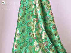 Sea Green Silk Brocade Fabric By The Yard Banarasi Indian Bridal Wedding Dresses DIY Crafting Sewing Costume Lehenga Blouses Home Decor. This is a beautiful multi color banarasi pure silk brocade in floral design fabric in multi color (Sea Green with Peach, Lavender, Magenta, Olive Green) and Gold. ➤Product : Brocade Fabric ➤Fabric Type: Blended Silk (Viscose + Rayon and 30% Silk) Fine Quality Zari Brocade Weaving from Banaras ➤Color: Base color is (Sea Green with Peach, Lavender, Magenta, Olive Green Brocade Dress With Dupatta, Green Brocade Dress For Wedding, Green Brocade Wedding Dress, Green Brocade Dresses With Zari Work, Fitted Green Banarasi Silk Dress, Green Brocade Dupatta For Reception, Green Brocade Dress For Festivals, Festive Green Brocade Dress, Brocade Dresses With Zari Weaving