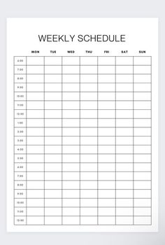 a printable weekly schedule is shown with the words'weekly schedule'on it