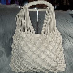 Forever 21 Ivory Color Macrame Hand Bag. Never Been Worn 11x8 Including Handle 14 White Macrame Shoulder Bag For Everyday Use, White Macrame Bag For Everyday Use, White Macrame Bags For Daily Use, Everyday White Macrame Bag, Cream Macrame Crochet Bag For Everyday Use, Beige Macrame Tote Shoulder Bag, Cream Macrame Shoulder Bag For Daily Use, Cream Macrame Bag For Everyday Use, Cream Crochet Tote Bag With Macrame