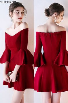 Red A-line Mini Dress For Banquet, Red Mini Dress For Banquet, Red V-neck Banquet Dress, Red Mini Dress For Spring Banquet, Trendy Dress Styles, Trendy Dresses Formal, Homecoming Party, Red Dress Short, Formal Dresses Short