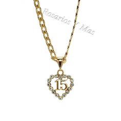 Medalla De Quinceanera Con Cadena De 24"Medalla De Quinceanera En Corazon Con Piedras Color Blancoincluye Cadena De 24" De Oro Laminado Sobro Acero Es De 24k Oro Laminado Medalla Mide 1 1/4" Cadena Mide 24" Beautiful Sweet 15 Pendant With 24" Necklace Sweet 15 In A Heart Pendant With White Rhinestones Includes A 24" Gold Plated Over Stainless Steel Necklace 24k Gold Plated Pendant Measures 1 1/4" Necklace Measures 24" 15 Necklace Quinceanera Gold, Sweet 16 Necklaces, Quince Necklace Gold, Quince Necklace, Forest Quinceanera, Quinceanera Necklace, Xv Ideas, Quinceanera Theme, Quinceanera Jewelry