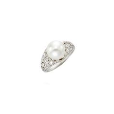 The Best Engagement Rings for Every Bride — Vogue | Vogue Non Diamond Engagement Rings, Natural Pearl Jewelry, Pearl And Diamond Ring, Natural Pearl, Pearl Diamond