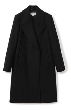 Fall for the sophisticated look of this wool-blend coat designed in a single-breasted silhouette with front pockets and notched lapels. 42" length (size 14 UK) Front button closure Notched lapels Front welt pockets Lined 79% wool, 21% polyamide Dry clean Made in Turkey Grey Winter Coat, Felt Coat, Dressy Casual Outfits, Casual Dressy, Black Wool Coat, Long Wool Coat, Wool Blend Coat, Coat Design, Dressy Outfits