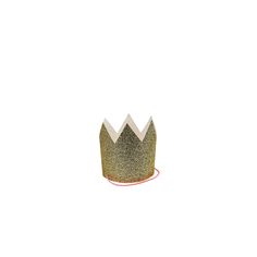 Meri Meri - Mini Gold Glitter Crowns - Wearable Party Accessories - 8ct Gold Round Crown Costume Hat For Party, Gold Costume Hat With Round Crown For Party, Gold Crown Design Headpiece With Pinched Crown, Gold Adjustable Crown For Party, Gold Crown Gift With Structured Shape, Adjustable Gold Crown For Party, Gold Crown For Gift With Structured Shape, Gold Structured Crown For Gift, Gold Round Crown Headpiece For Gift